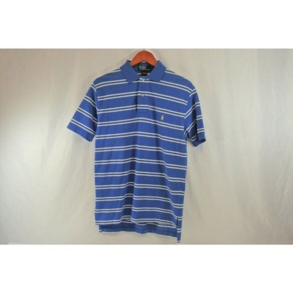 Polo Ralph Lauren Collared Shirt Blue Striped Mens Small  Relaxed Oversize Fit
